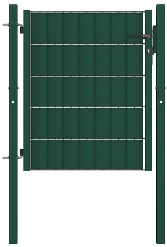 vidaXL Portail de clôture en PVC et acier 100x100 cm vert