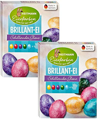 Heitmann Eierfarben Brillant - 5 flüssige Eierfarben mit Glanz-Effekt (2er Pack)