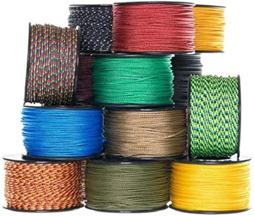 US Ropes MFG Micro Utility-Schnur, 1,18 mm x 38 m, wiederverwendbare Spule, taktisches Nylon/Polyester, Angelzubehör, Schmuckherstellung, Camping-Zubehör (sortiert)