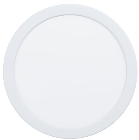 EGLO LED Einbaustrahler Fueva 5, Ø 21,6 cm Spot dimmbar | Stahl mit Kunststoff Leuchtfläche, Einbauleuchte in Weiß, Einbauspot flach, geringe Einbautiefe 26 mm, warmweiß