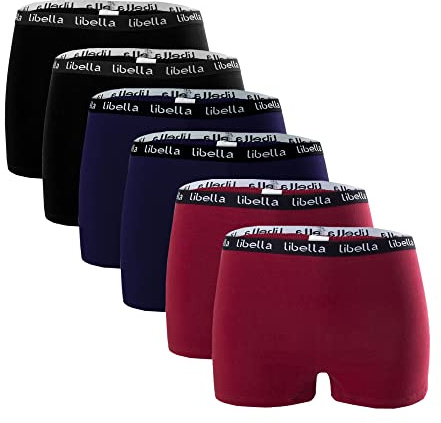 Libella® Panties Boxershorts Damen 6er Pack Hipsters Unterhose Unterwäsche Set Baumwolle 3429BRM-M-6