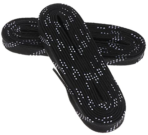 Abaodam Professionelle Eishockey-Schnürsenkel, gewachste Schnürsenkel, Anti-Gefrieren, Anti-Brüche, Schnürsenkel für Sport, Skifahren, Hockey Für Eishockey Schlittschuhe (schwarz, 96 Zoll)