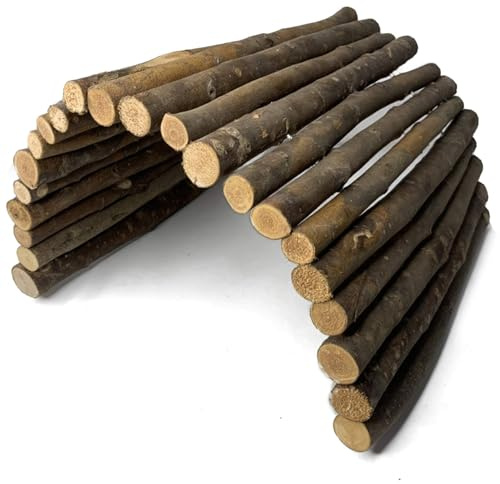 Hamiledyi Bunny Extra Large Ladder, 15.7 in X 25.1 in Wooden DIY Toy Rodents Chewing & Climbing Bridge Chinchillas Cage Tunnel/Hideout/Hut/Ramp/Divider for Small Animal Guinea Pig