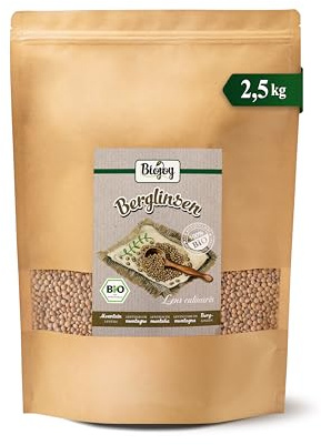 Biojoy Lentilles de montagne BIO, brunes, séchées, entières, 2,5 kg | De Turquie, naturelles, idéales pour cuisiner