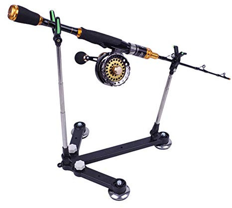 JAWSEU Verstellbare Angelrutenhalterung, Rutenauflagen Angeln, Teleskop zusammenklappbar Boden Pod Stand, für das Angeln im Freien Eisfischen Floßfischen