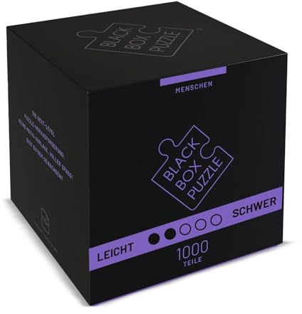 Black Box Puzzle 1000 Teile, Blackbox mit Überraschungs-Motiv ohne Vorlage, Impossible schwer für Erwachsene und Kinder ab 14 Jahren, Puzzle Box Menschen Edition 2021