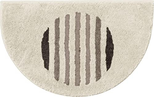 Erwin Müller Duschvorlage, Duschmatte, Duschvorleger Streifen Matala- rutschhemmend, angenehmer Hochflor, für Fußbodenheizung geeignet - Sand Größe 50x80 cm