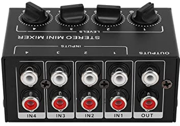 Stereo-Mixer, Passiv, 4-Kanal-Audioleitung, Mini-, Tragbar, für Computer, Telefon, Tablet