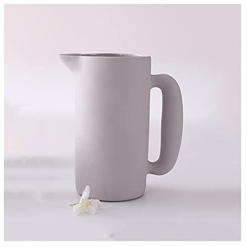 EVSER Iced Tea Jug Pitcher de cerámica Simple Hacerse escarchado Alta Temperatura Resistente al hervidor Ancho Tetera doméstica Tetera de Gran Capacidad (54.1 oz) Juice Pitcher