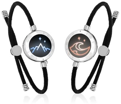 TOTWOO Partnerarmband für Paare - Bluetooth Armband mit Liebesalarm: Vibriert & Leuchtet bei Berührung - Geschenk für Fernbeziehung & Lange Distanz