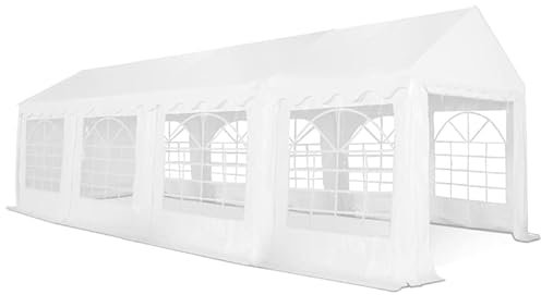 IDMarket - Tente de réception 4x8 M Barnum PE 180gr/m² chapiteau Blanc 40 Personnes