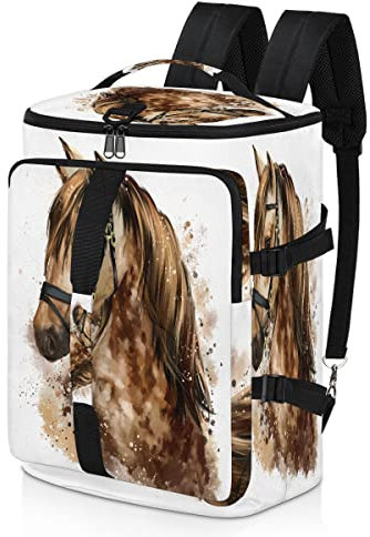 Pferde-Aquarell-Sport-Rucksack für Männer und Frauen, Pferde-Malerei, Seesack mit Schuhfach für Fitnessstudio, Reisen, Wandern, Rucksack, multi, Einheitsgröße, Sportlich