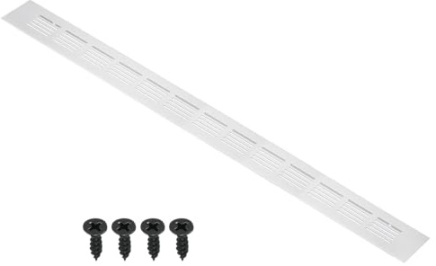 PATIKIL Cubierta de Ventilación de Rejilla de Malla de Aluminio de 20 x 2 Pulgadas, Rectangular, con Tornillos de Montaje para Puertas de Armario y Armario, Tono Plateado