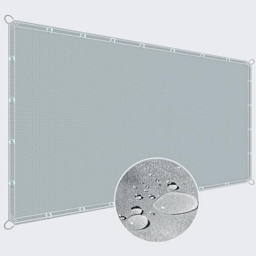 ZQXFZ Tenda da Sole Privacy con Occhielli 190x280cm Poliestere Densità 160g/㎡） Tendalino Esterno Per Terrazza Giardino vela ombreggiante rettangolare -Grigio Chiaro.