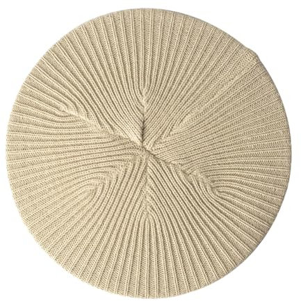 Damenmode Solide Casual Gestrickte Baskenmütze Vintage Hüte Literarische Mützen Straße Outdoor Baskenmütze, Beige, Einheitsgröße