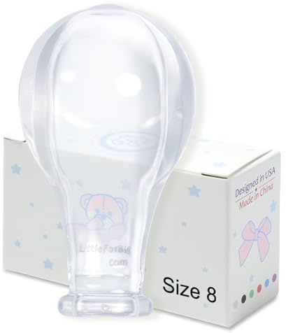 LittleForBig Erwachsene Extra große Größe 8 Bonbon-Glanz farbenfrohe transparente Schnullernippel - Ersatz-Sauger in Übergröße Transparent