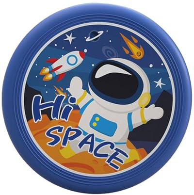 QLEUIFT 1 pcs flving disksscheibe für Kinder Softe Wurfscheibe Weiches flving disksscheibe Verdickte mit Cartoon, Astronautenmuster, Muster für Kinder Sport, Durchmesser 20 cm