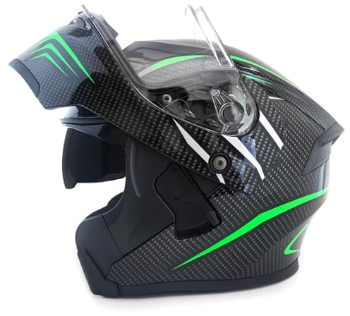 Motorradhelm Motorrad Klapphelm ECE/DOT Zertifizierter Integralhelm Vollvisierhelm Sturzhelm Mit Doppelvisier Moped Motocross Helm Für Herren Damen 6,XXL:63-64CM