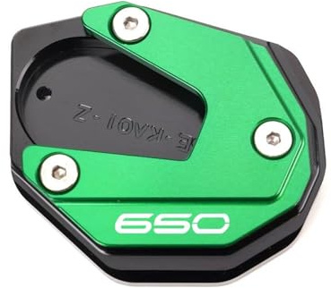 VQLDPX Motorrad-CNC-Ständerfuß-Seitenständer-Verlängerungsplatte Für Kawasaki Z650 Z650RS Z 650 Z 650 RS 2017-2024 Motorradständer Platte Verbreiterung(Grün)