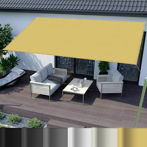 Telo Copertura Pergolato 2.5 x 4.5 m Resistenza Allo Strappo Vela da Giardino Tenda in Poliestere per Esterno, Giardino e Terrazza, Piscina, Giallo sabbia