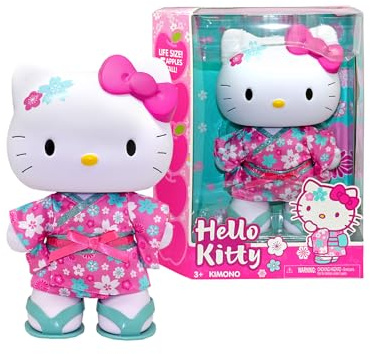 Hello Kitty - 13 Doll Kimono, Muñeca de 32 cm con 5 Puntos de Articulación, Viste un Precioso Kimono y Sandalias Que se Quitan, Juguete con Aroma a Manzana, Famosa (HKTJ5000)