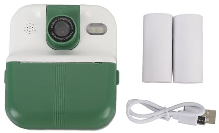 Appareil Photo Impression instantanée 48MP Photo 1080p Video 2.4 en écran Portable Caméra 1200mAh Batterie Support Games de Musique Play avec Un Objectif Rotatif à 180 degrés (Green)