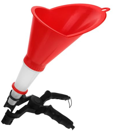 MUELODSIC Entonnoir pour Remplissage Moteur Bec Plastique Huile en Rouge D'huile Réglable, Design Multifonctionnel sans Déversement, Adapté pour Voitures et Motos