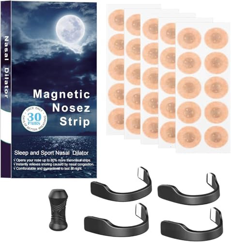 Breathing Nasal Strip, Magnetic Anti-Snoring Sleep Nasal Strips, Magnetic Nasal Strips Anti-Snoring Nasal Strips, Nasal Breathing Dilators Kit for Men and Women