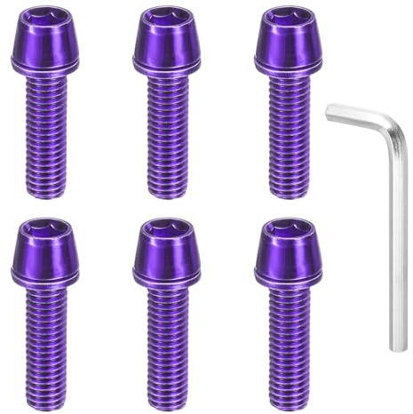sourcing map Bike Disc Brake Caliper Bolt Hex Bicycle MTB Adapter Screws Bolt with 4mm Hexagon Wrench for Mountain Bike BMX