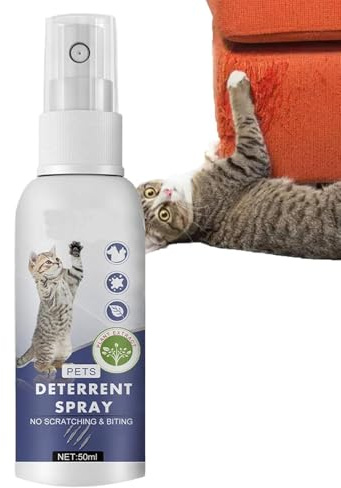 Spray protettivo per mobili per gatti, spray repellente per graffi per gatti, 50 ml, protezione per mobili e allenamento comportamentale, per banconi da giardino, esterni, divano, casa, porta, sedia