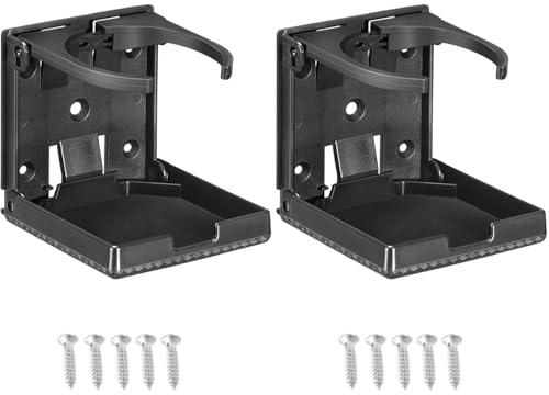 2 portavasos para automóvil, soporte plegable ajustable con tornillos, portavasos para coche que se adapta a la mayoría de tamaños de tazas, botellas de agua, bebidas de 60 a 100 mm, soporte plegable