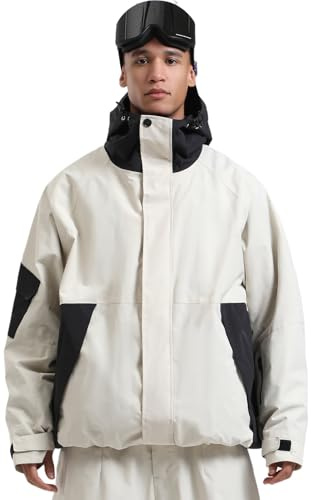 GSOU SNOW Chaqueta de Esquí Para Mujer Chaqueta de Snowboard Con Bolsillo - Multi Bolsillos Unisex Impermeable Transpirable Con Capucha Caliente