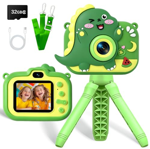 Kinderkamera, 1080P HD Digitalkamera für Kinder mit 2,0 Bildschirm & 32GB-Karte, Geschenke für Geburtstag Weihnachten, Fotoapparat Spielzeug für 3-12 Mädchen Jungen