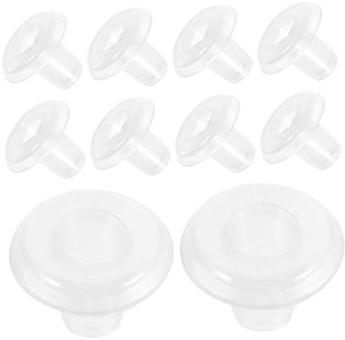 FUNOMOCYA 10 Pezzi Ganci per Tende in Pom Bianco, Superficie Liscia e Resistente, Fermatende per Bacchetta per Fissaggio Persiane in Casa