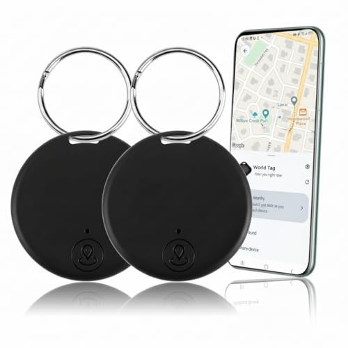 2pcs Buscador de Llaves Bluetooth Localizador de Llaves con Aplicación Smart Tag Compatible con Android e iOS Tag Localizador Android para Equipaje, Mascotas, Carteras, Batería Reemplazable,Regalos | Equipaje Impermeable IP67 Smart Finder para Maletas, Bolsos, Carteras, Animales Domésticos, Batería Reemplazable