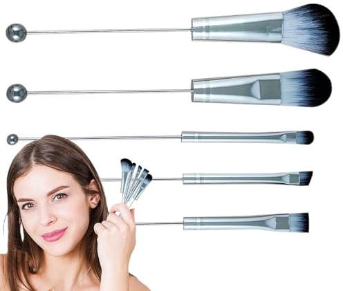 Sminkborstar Uppsättning 5-Delars Set Av Makeup Verktyg | Pärlade Sminkborstar För Ansikte För Användning Med Rouge Fixeringspuder Bronzer Och Skönhetsvård Hemma