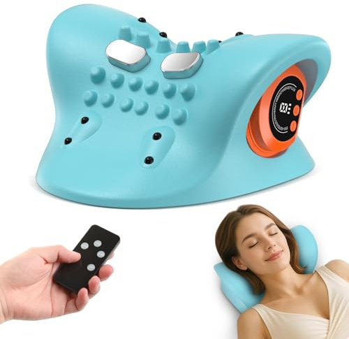 Appareil De Massage Cervical, Appareil De Massage Electrique Chauffant Portable Pour Le Cou Avec Télécommande, Masseur Cervical, Idéal Pour Les Voyages Et Les Employés De Bureau