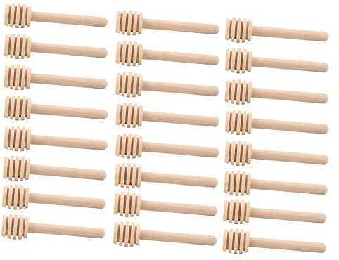 RASTKY Leichter Honiglöffel-Rührstab aus Holz Zum Einfachen Sammeln und Dosieren von Honig, 24er-Pack für Liebhaber von Küchenlebensmitteln