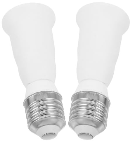 Angoily 2 Piezas Portalámparas Convertidor E26/e27 de Extensión para Lámpara | PC Blanco, Resistente a Altas Temperaturas, Transmisión Estable, Uso en Exterior y Hogar