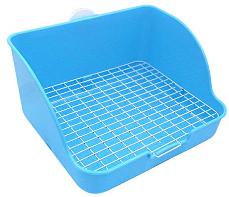 Amakunft Toiletta per Animali Domestici Piccola, vasino Quadrato Angolo per lettiera per lettiera per Animali Domestici per Animali di Piccola Taglia/Coniglio/porcellino d'india/galesaur
