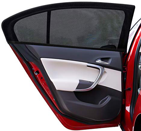 PHYLES Tendine Parasole Auto Bambini, Protegge il Bambino, Animali Domestici Contra Raggi UV, Adatto per la Maggior Parte Delle Auto, 2Pcs Parasole Auto (L)