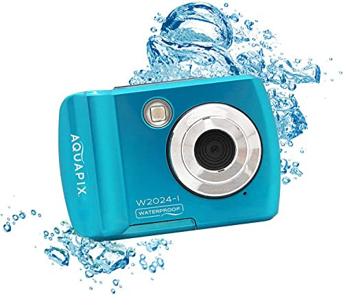 Aquapix W2024 'Splash' Unterwasserkamera, Wasserfest bis 3m, 2.4 Display, Auflösung bis 16 MP, 8X Digital-Zoom, 5MP Sensor, Blau