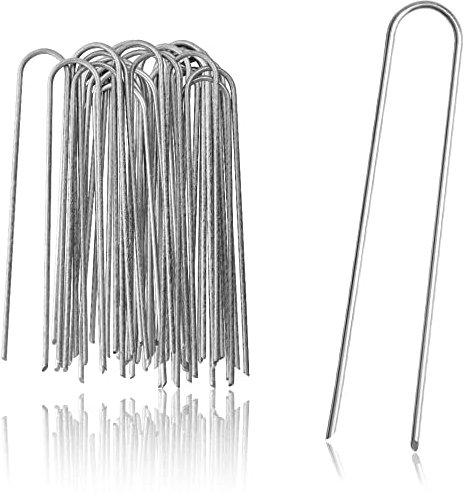 COM-FOUR® 25x ground anchors made of coated steel - robust ground pegs for attaching weed fleece and foils - ground anchors for garden and camping - round (025 pieces - 200x25x3.8mm)