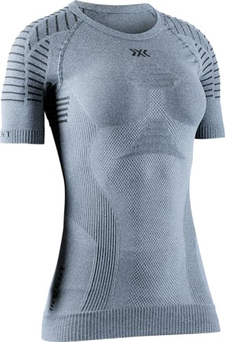 X-Bionic Invent 4.0 - Maglia Termica Donna Manica Corta a Compressione - Alte Prestazioni per Running, Sci, Ciclismo, Fitness, e Sport Invernali - Adatta a Climi Rigidi, GREY MELANGE/ANTHRACITE, S