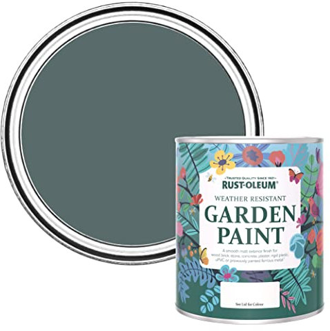 Rust-Oleum Green Mould-Resistant Garden Paint In Matt Finish - Deep Sea 750ml