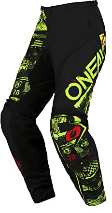 O'NEAL Element Pants Attack V23 Pantalones, Neón/Negro, 36 para Hombre