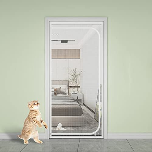 TONGha Custom Screen Door Anti-Moskito Fliegengitter Mesh Selbstklebend Tür Balkon Mesh Netz mit Reißverschluss Anti-Tearing Reißverschluss Türnetz