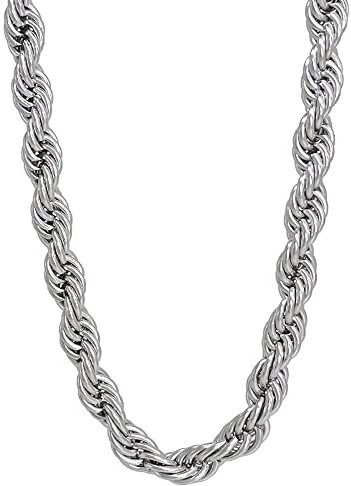 TUOKAY Direct Unisex 24 Inch Stainless Steel Rope Chain Necklace, 11mm Thick, No Gemstone, Perfect for Young Adults & Teenagers (Hip Hop Fans, Retro Fashion, Halloween)