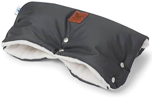 Kinderwagen Handwärmer 43 x 20 cm - Handwärmer für Kinderwagen Handschuhe - Muff Kinderwagen Handmuff Kinderwagenmuff Black MuBoo