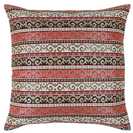 pillowerus Gobelin-Kissenbezug, stilvoll, 55,9 x 55,9 cm, orientalischer Kelim-Stil, dekorativ für Heimdekoration, Sofa, Couch, Veranda, Terrasse, Veranda, Rot-Schwarz